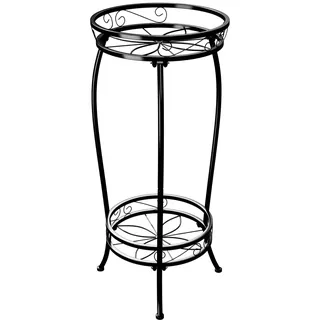 Bamworld Blumenständer Metall Pflanzenständer Blumenhocker Schwarz Hoch Zimmer Deko (30x30x70cm)