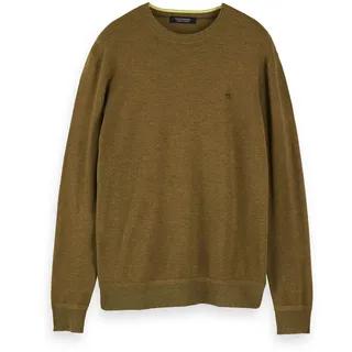 Scotch & Soda Herren Pullover Classic Melange Crewneck 155479-1349 M - Military Green Melange - M