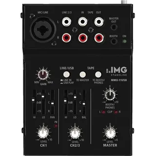 IMG Stage Line MMX-11USB Konsolen-Mischpult Anzahl Kanäle:2 USB-Anschluss
