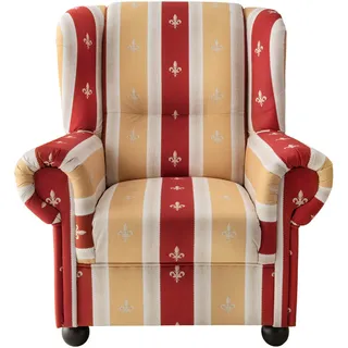 Livetastic Ohrensessel , Rot , Textil , Buche , Streifen , 92x102x89 cm , Made in Eu , Wohnzimmer, Sessel, Ohrensessel