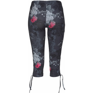 Caprileggings VENICE BEACH "mit angenehmen Stretchanteil", Damen, Gr. 32/34, N-Gr, bunt (bedruckt), Jersey, Obermaterial: 92% Baumwolle, 8% Elasthan, bedruckt, geblümt, figurbetont 3/4-Länge, Hosen Caprileggings, mit seitlicher Raffung und Alloverdruck, 3/4-Länge, Sommerhose, Topseller