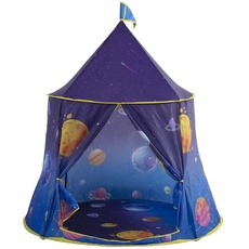 Bakaji Zelt für Kinder, Hütte, Spielzeug, Kinder, Struktur aus Metall, Stoffbezug mit Tür und Fenstern für den Innen- und Außenbereich, Größe 120 x 116 cm (Blau)