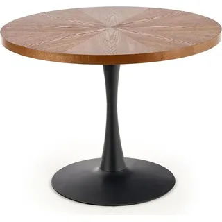 Halmar Runden Esstisch Karmelo - Nussbaum / schwarz - Naturbelassen