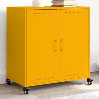 vidaXL Sideboard Senfgelb 68x39x72 cm Stahl - Gelb