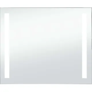 Badezimmer-Wandspiegel mit LEDs 80x60 cm - Silber