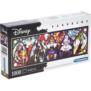 CLEMENTONI 39516 Disney Villains 1000 Teile, Panorama Puzzle, buntes Legespiel für die ganze Familie, Erwachsenenpuzzle ab 9 Jahren, 40 x 21 x 6