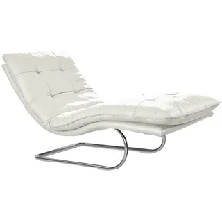 W.Schillig Relaxliege daily dreams, in Waffelkissen-Optik, wahlweise mit Motor, Freischwingergestell weiß 75 cm x 91 cm x 170 cm