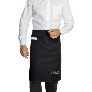 Viedouce 2 Pack Schürze,Wasserdicht Kurze Taille Kochschürze mit 2 Taschen, Küchenschürze,Grillschürze,Küchenschürze für Frauen Männer Restaurant Server Chef Kellnerin Kellner Barista