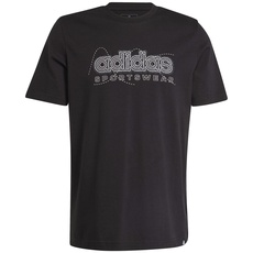 adidas Men's Growth Sportswear Graphic Tee T-Shirt, Black, S Tall