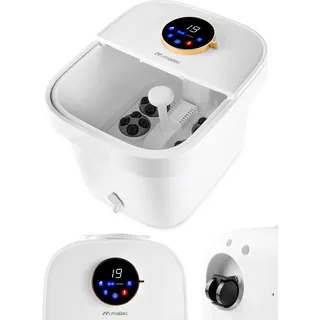 Fußsprudelbäder Wasserfußmassage Hydromassage MalTec PRO-Hydro500W 6 Massagerollen Timer Weiss Touchscreen LED - Weiß