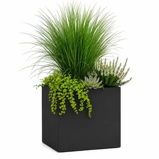 Pflanzwerk® Pflanzkübel Cube Anthrazit 45x55x55cm *Frostbeständiger Blumenkübel* *UV-Schutz* *Qualitätsware*