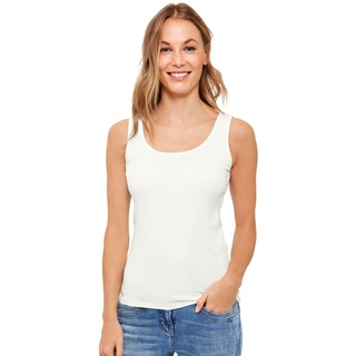 Cecil Damen Style Linda Basic Top Baumwolle, Vanilla White, XS