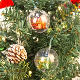 AGM 20 Stück 5cm transparente Kunststoffkugeln, DIY befüllbare Handwerk bruchsichere Weihnachtsbaumkugeln Ornamente für Weihnachten Neujahr oder andere Winterthemen Dekorationen