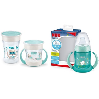 NUK Magic Cup & Mini Magic Cup Trinklernbecher, Duo-Set & First Choice Trinklernflasche mit Leuchteffekt | 6-18 Monate