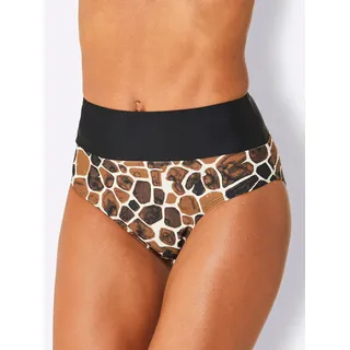 Bikini-Hose FEEL GOOD, Damen, Gr. 40, Normalgrößen, braun (schoko, champagner, bedruckt), Elasthan, Polyamid, Badehosen Bikini-Hose