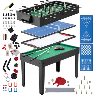 tectake Multifunktionaler Spieltisch Sirgamealot, 125 x 123 x 83 cm, schwarz/grün , Schwarz, Grün , Holz , 125x123 cm , Ce , Freizeit & Co, Sport & Fitness