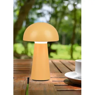 REALITY Leuchten LED Außen-Tischleuchte "Lennon" LED-Board 1 Stk. Warmweiß LED Outdoor Tischlampe,4-fach Touchdimmer, Ladefunktion per USB-C,IP44, gelb