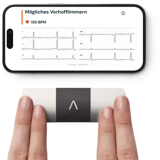 AliveCor KardiaMobile 6L - Smartphone-kompatibler 6-Messungen-EKG-Monitor - erkennt Vorhofflimmern in nur 30 Sekunden - egal wann und wo