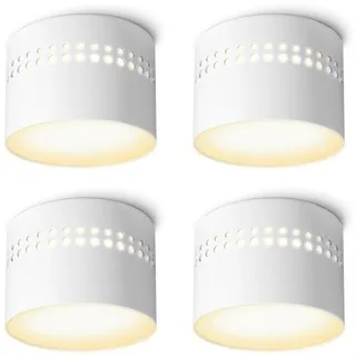 linovum SUNEVA Deckenspot Aufputz flach LED indirekte Beleuchtung Deckenlampe 230V - kleine Aufbauleuchte Spot rund warmweiß 8W