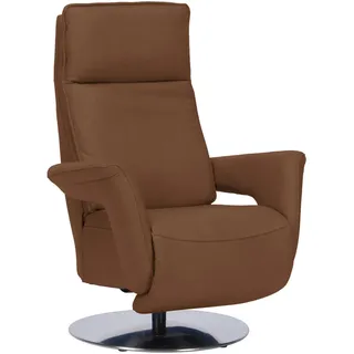 Valdera Relaxsessel , Braun , Leder , Echtleder , Semi-Anilinleder , 83x112x87-174 cm , Goldenes M , Fußauswahl, Lederauswahl, Stoffauswahl, Relaxfunktion, Liegefunktion , Wohnzimmer, Sessel, Ledersessel