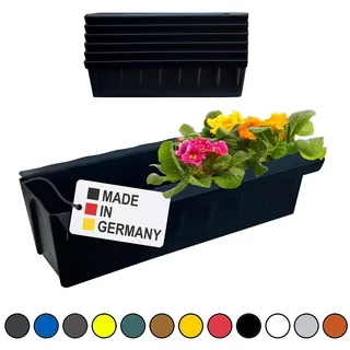 Paletten Blumenkasten 6er-Set Schwarz Einsatz zum an- & Einhängen Pflanzkasten