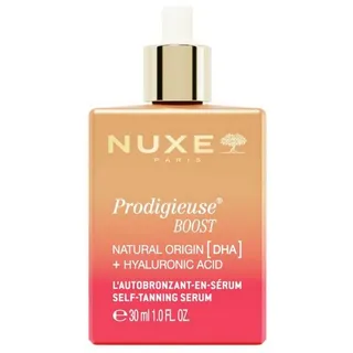 NUXE Prodigieuse Boost Selbstbräunungsserum für Gesicht und Hals mit 100 % natürlicher Hyaluronsäure und DHA für einen allmählichen und strahlenden Glanz, 1,0 Fl Oz