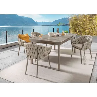 Destiny Sitzgruppe MOLINO IMOLA 4 Sessel + Tisch 165/215x100x75cm ausziehbar