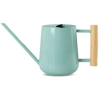 Niboow 1L Gießkanne Zimmerpflanzen, (1000 ml) 35 Oz Metall Edelstahl Klein Giesskanne mit Langem Auslauf und komfortablem Holzgriff für Innen und Außenbereich Pflanze Bonsai Garten Blume - Blau