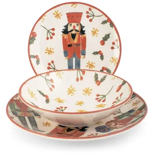 H&H Kingdom Tafelservice 18-tlg. Weihnachtsmotiv