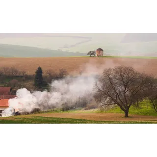 Papermoon Fototapete »Feld mit Rauch«, bunt