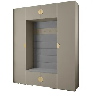 Abiks Möbel Garderoben-Set 236,7/200/47 , Metall , Nachbildung , 10 Fächer , 200x236.7x47 cm , Garderobe, Garderoben-Sets & Garderoben-Serien, Garderoben-Sets