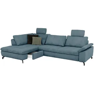 Beldomo Style Ecksofa , Petrol , Textil , Ottomane links, Eckteil, L-Form , 291x197 cm , Goldenes M , Typenauswahl, Fußauswahl, Stoffauswahl, seitenverkehrt erhältlich, individuell planbar , Wohnzimmer, Sofas & Couches, Wohnlandschaften, Ecksofas mit Schlaffunktion
