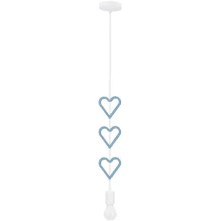 Kinderhängeleuchte , Blau, Weiß , Metall, Holzwerkstoff , herzförmig , 10x90x11 cm , RoHS, Europäischer Sicherheitsstandard , einfach zu transportieren , Lampen & Leuchten, Innenbeleuchtung, Kinderzimmerlampen, Kinderhängeleuchten