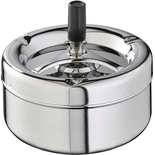 APS 54 KLASSIKER Aschenbecher mit Drehknopf Silber