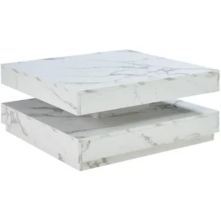 [en.casa] Couchtisch Florenz Weiß Holzwerkstoff 76 x 38 x 76 cm