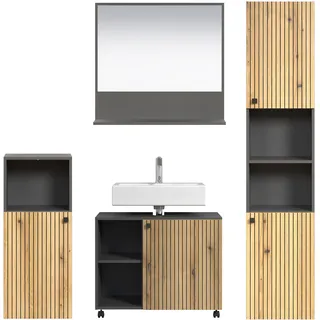 Badmöbel-Set PureBliss Anthrazit / Evoke Eiche · B 180 x H 186 cm