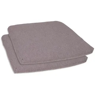 Gartensitzkissenset , Taupe , Textil , 2-teilig , Uni , Füllung: Schaumstoff, Vlies , 40-47x5x45 cm , Oeko-Tex® Standard 100 , pflegeleicht, hochwertige Qualität, langlebig, für den Außenbereich geeignet , Gartenmöbel, Gartenpolster & Auflagen, Gartenkissen