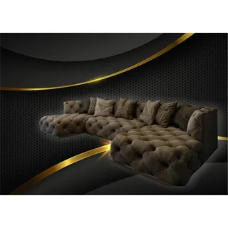 Ecksofa Sofa Couch Polster Garnirtur U Form Couchen Chesterfield Möbel Sofas Neu - Grau