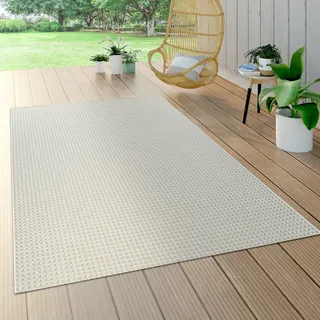 Teppich PACO HOME "Waregem 622", weiß, B:120cm H:4mm L:170cm, Polypropylen, Teppiche, Teppich, Flachgewebe, Sisal-Optik, In- und Outdoor geeignet, Wohnzimmer