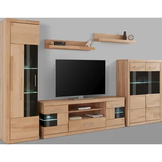 OTTO home "Ribe: 5teilig, Breite: 300cm,Fronten aus Massivholz,Korpus aus Melamin", 5 Stk. tlg., kernbuche teilmassiv),