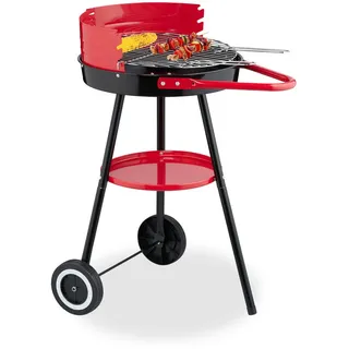 Relaxdays Holzkohlegrill 42 cm schwarz
