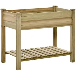 Outsunny Hochbeet mit Ablage 91 x 51 x 76 cm Grün
