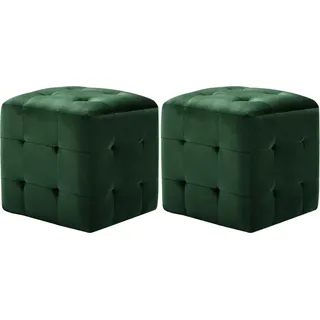 Pouf 2 Stk. Grün 30x30x30 cm Samtstoff - Grün