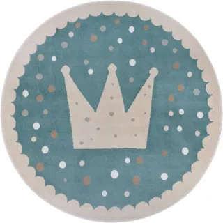HANSE HOME Kinderteppich »Adventures Crown« rund 8 mm Höhe Spielteppich, fest, Kinderzimmer, Kurzflor, Spielunterlage, blau