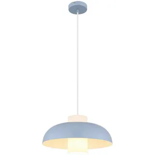 Globo Hängeleuchte , Blau, Weiß , Metall, Glas, Textil , rund , 38x120x38 cm , Ce , beliebig kürzbar , Lampen & Leuchten, Innenbeleuchtung, Hängeleuchten, Pendelleuchten
