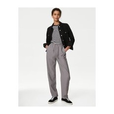 Womens M&S Collection Pantalon coupe fuselée longueur cheville en LyocellTM - Grey, Grey - 10-SHT