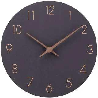 ACCSHINE MDF Holz Wanduhr Ohne TickgeräUsche Lautlos Modern 25cm Quarz Groß Batterie Betriebene Wanduhr Einfach zu Lesen für Zimmer Zuhause KüChe Schlafzimmer BüRo Schule (Schwarz, 30cm)