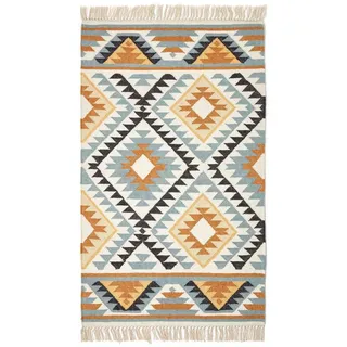 Homescapes Agra Handwebteppich 160 x 230 cm Grau/Mehrfarbig
