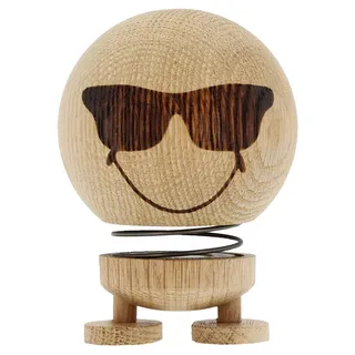 Hoptimist Smiley Cool Wackelfigur & Glücksbringer aus Holz, Deko Skandinavisch, Wohnzimmer & Schreibtisch Deko, Büro Gadgets, Tolle Kleine Geschenke, 7,5 x 7,5 x 10,5 cm, Medium, Raw Oak