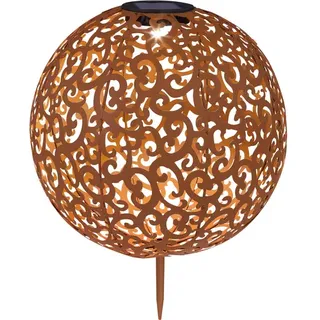 GLOBO LIGHTING Solarleuchte Metall, rostfarben, LED